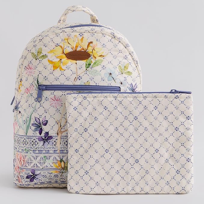 Maison d' Hermine Backpack for Women Men Cotton Shoulder Multipurpose Rucksack with Small Pouch Lightweight Multi Pocket Bag for Travel Work Beach Perfect for Spring Summer (Faience) - Image 9