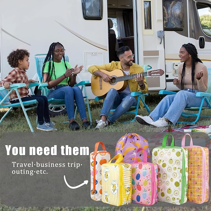 8 Pcs Compression Packing Cubes for Travel, Lightweight Waterproof Luggage Organizer Bags Set, Washable Packaging Cubes for Women Backpack Carry-On Suitcases - Image 7
