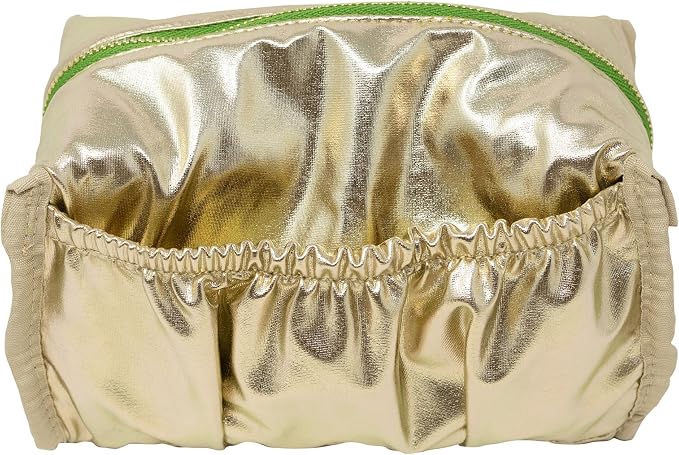 Lilly Pulitzer Gold Quilted Zipper Pouches, Cute Cosmetic Case for Women, Travel Toiletry Bag, Small Pouch Bag for Supplies, Set of 2, Makeup or Toiletries (Peninsula Green) - Image 6