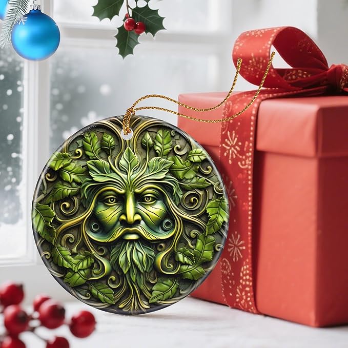 Christmas Ornaments, Dodosky 2.8in Ceramic Plant Ornament, Xmas Decor, Christmas Tree Ornaments, Xmas Decorations for Tree, Holiday Ornament, Gifts for Plant Lovers, Gifts for Men, Gardener