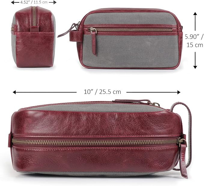 Londo Genuine Leather Travel Toiletry Bag – Makeup, Shaving Organizer, Dopp Kit for Men & Women, Durable & Stylish Travel Accessory - Image 5