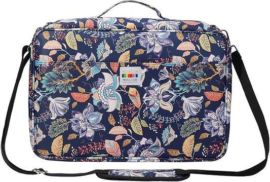 JAKAGO 480 Slots Colored Pencil Case Extra Large Capacity Pen Holder for Artist Painter Zipper Organizer Bag for Marker Highlighter Storage Case for Office Sketch Travel Supplies (Retro Flower) by JAKAGO