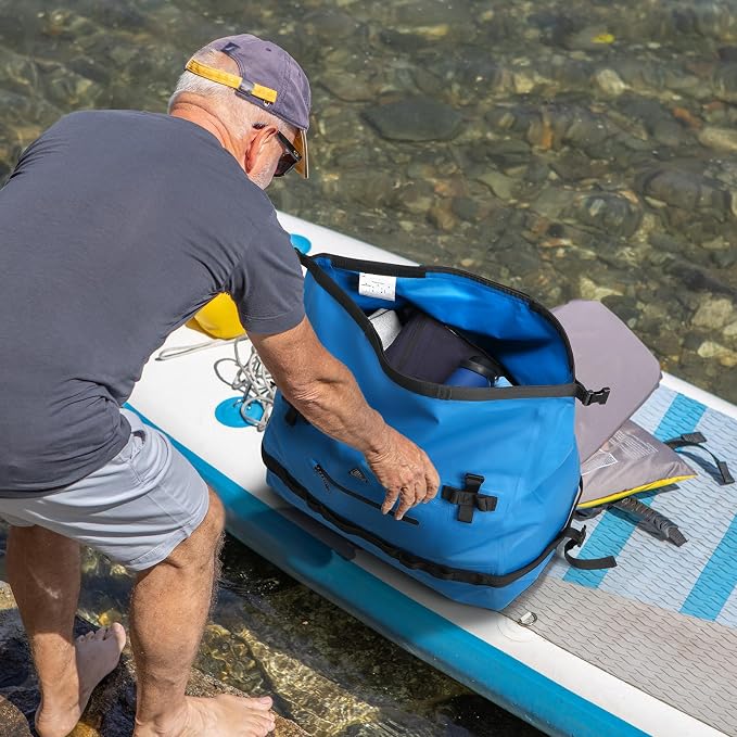 Haimont IPX7 Waterproof Roll-Top Dry Duffel Backpack | 60L/90L Sizes, 500D Tarpaulin, Welded Seams, Mesh Pockets, Boating & Kayaking - Image 8