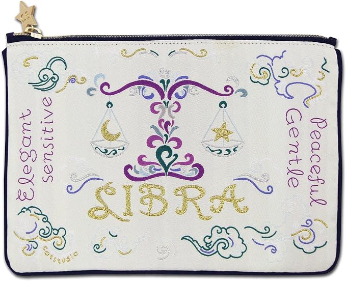 Catstudio Astrology Zipper Pouch, 5x7 Travel Toiletry Bag, Makeup Bag, Dog Treat Pouch, or Travel Purse by catstudio