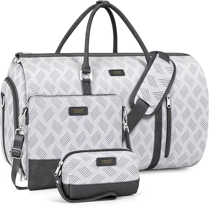 Convertible Garment Duffel Bag for Travel - Carry On Garment Bags With Toiletry Bag Large Weekender Bag for Men Women 2 in 1 Hanging Suitcase Suit Travel Duffel Overnight Bags 4pcs Set by TIBES