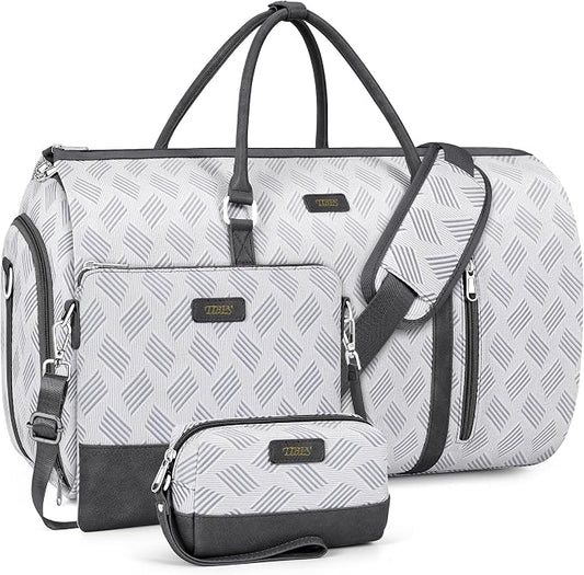 Convertible Garment Duffel Bag for Travel - Carry On Garment Bags With Toiletry Bag Large Weekender Bag for Men Women 2 in 1 Hanging Suitcase Suit Travel Duffel Overnight Bags 4pcs Set by TIBES