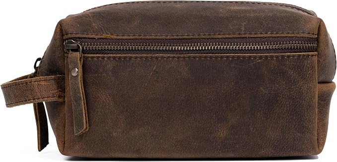 KomalC Travel Toiletry Bag – Premium Leather Dopp Kit for Men & Women with Water-Resistant Lining & Spacious Zippered Organizer - Image 4