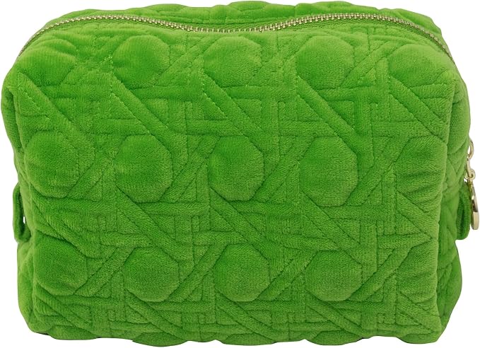 Lilly Pulitzer Gold Quilted Zipper Pouches, Cute Cosmetic Case for Women, Travel Toiletry Bag, Small Pouch Bag for Supplies, Set of 2, Makeup or Toiletries (Peninsula Green) - Image 3