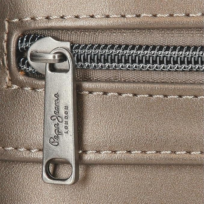 Pepe Jeans Ruby Portemonnaie, Geldbörse, Portemonnaie, aus Polyester und mit Kunstlederdetails. Fächer, Reißverschlüsse. Von Joumma Bags, Beige, One Size, Three Compartment Toiletry Bag - Image 7