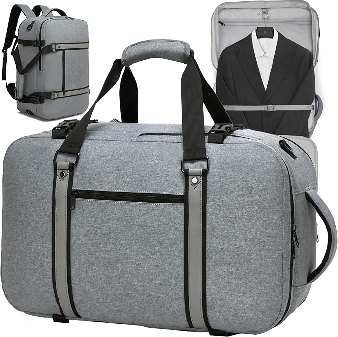 seyfocnia Convertible Travel Garment Bag for Men & Women, Multi-Pocket Travel Duffel Carry On Luggage Personal Item Business Suit Backpack by Seyfocnia