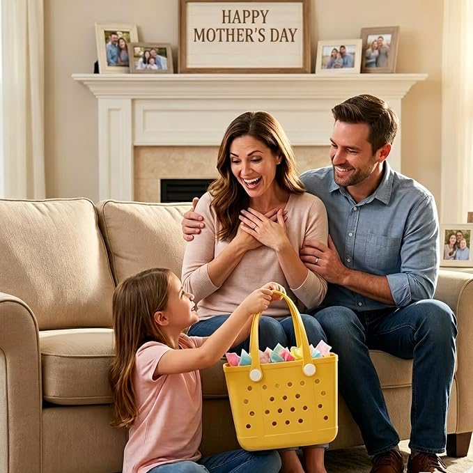 Rubber Beach Bag for Women, Waterproof Travel Tote Bags for Beach | Waterproof Sand-proof Tote Bags with Zipper Pocket, Durable Lightweigh Tote Bag for Outdoor - Image 8