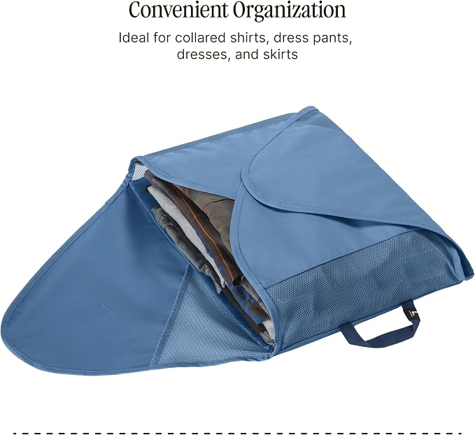 Eagle Creek Pack-It Reveal Garment Folder - Travel Garment Bag with Compression Wings to Maximize Luggage Space - Convenient Top Handle - Quick Drying Material - Blue Dawn - Large - Image 5