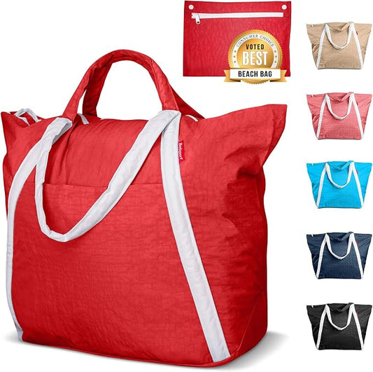 Bodysurf Beach Bag Waterproof Sandproof, Foldable Packable Travel Zip Tote by Bodysurf