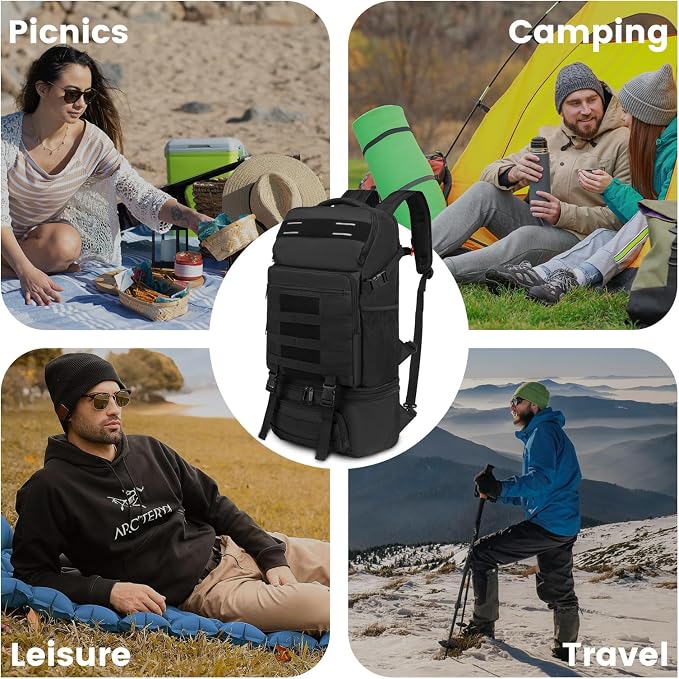 RUCYEN Lunch Backpack, Insulated Cooler Backpack Removable Lunch Box for Men Women, 15.6 Inches RFID Blocking Laptop Backpack Lunch Bag for Work Travel Black - Image 6