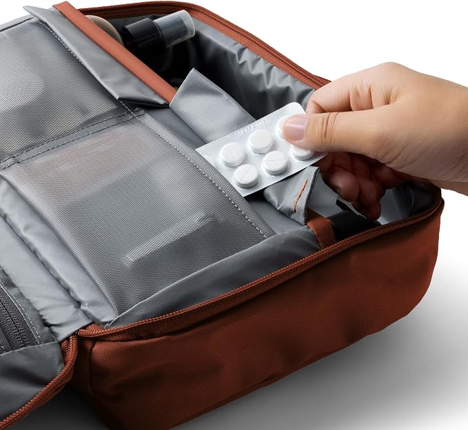 Bellroy Hanging Toiletry Kit Plus (8 Liter Travel Hanging Toiletry Bag) - Clay - Image 5