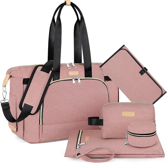 ITIEZY Diaper Bag Tote for Baby - Large Mommy Bag with Portable Changing Pad Pacifier Case, Hospital Bags Travel Baby Bag by ITIEZY