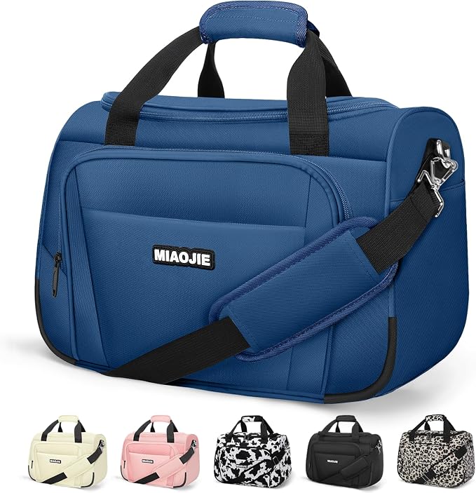 Underseat Carry On Luggage Lightweight Travel Tote Weekender Bag Overnight Duffle Bag for Travel, Travel Essentials Personal Item Travel Bag for Women and Men, Blue-16Inch by MIAOJIE
