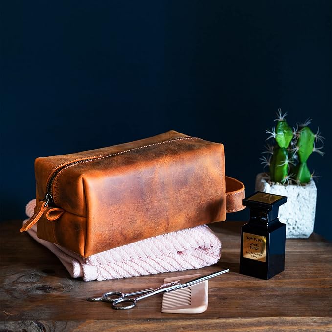 Londo Genuine Leather Travel Toiletry, Makeup, Shaving Organizer Bag - Dopp Kits - Unisex - Image 3