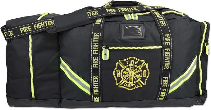 Lightning X Products Fireman Premium 3XL Firefighter Rescue Step-In Turnout Fire Gear Bag With Shoulder Strap & Helmet Pocket (Black) - Image 2