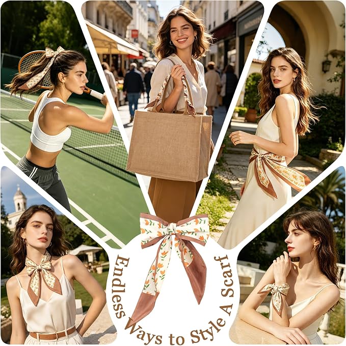 Waterproof Large Jute Tote Bag Set W/Ribbon 15.35x6x12 Inch Women Bridesmaid Gift for Beach Wedding Shopping Travel - Image 5