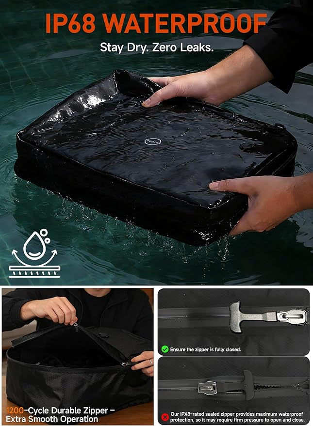 Vacuum Bags for Travel - 45L Oversized Compression Storage and Organization, 270° Open, Odor & IP68 Waterproof Anti-Rip Travel Vacuum Bags with Pump, TSA-Ready, Backpacks & Suitcases - Image 4