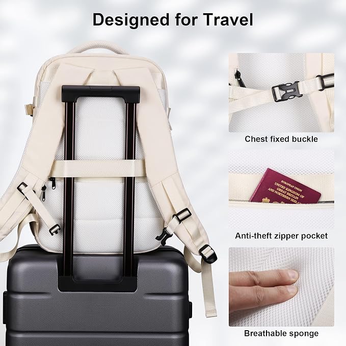 HOMIEE Travel Laptop Backpack for Men Women, Personal Item Carry On Bag | Dry Wet Separation Mochila de Viaje for Weekender Business Hiking Camping - Image 7