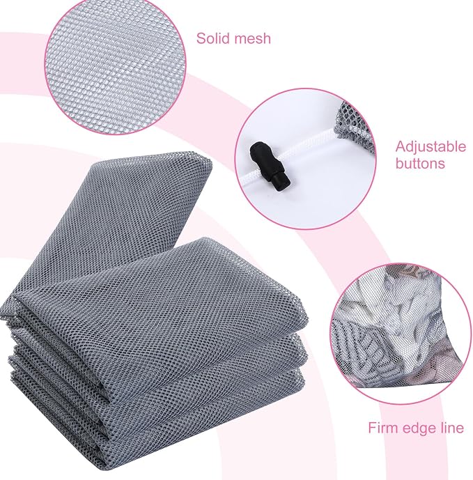 Berlune Large Mesh Laundry Bags, 24 x 36 Inch Bulk Wash Set with Drawstring for Commercial Use, Dorms, Vacation Rentals, Laundromats, Apartments & Facilities(Gray,30) - Image 3