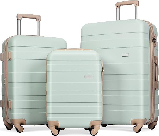 Merax 3 Piece ABS Hardshell Luggage Sets Spinner Wheel Suitcase by Merax
