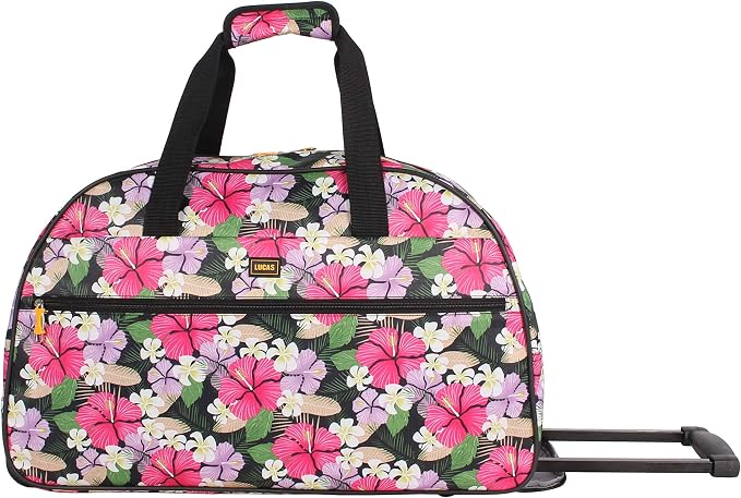 LUCAS Designer Carry On Luggage Collection - Lightweight Pattern 22 Inch Duffel Bag- Weekender Overnight (Tropic, 22in) by LUCAS