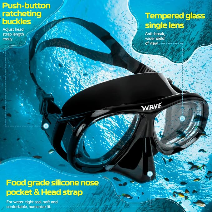 Nearsighted Snorkel Gear, Nearsighted Dry Snorkel Mask Set for Adult Youth, Nearsighted Anti Fog Diving Mask with Detachable Camera Mount & Adjustable Strap for Scuba Diving, Snorkeling, Freediving - Image 3