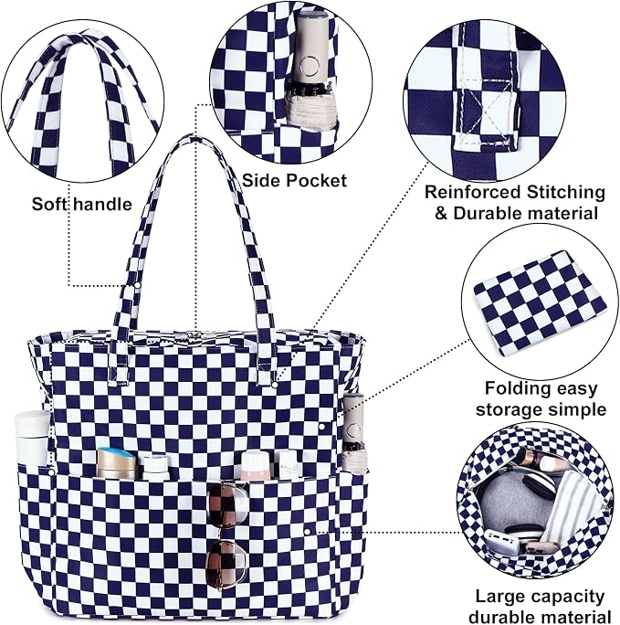Bluboon Waterproof Beach Tote Pool Bags for Women Ladies Extra Large Carry On Bag With Wet Compartment for Weekender Travel - Image 7