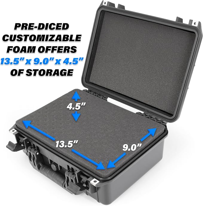 CLOUD/TEN 16 Inch Airtight Carry Case with Impact Absorbing Protective Customizable Foam - Image 4