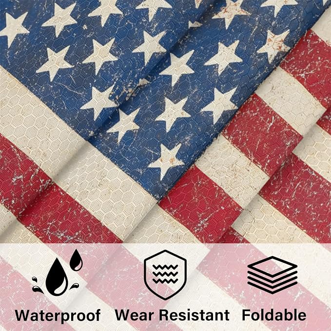American USA Flag Vintage Compressible Packing Cubes for Suitcase 6 Set Lightweight Expandable Compression Packing Travel Luggage Organizer - Image 5
