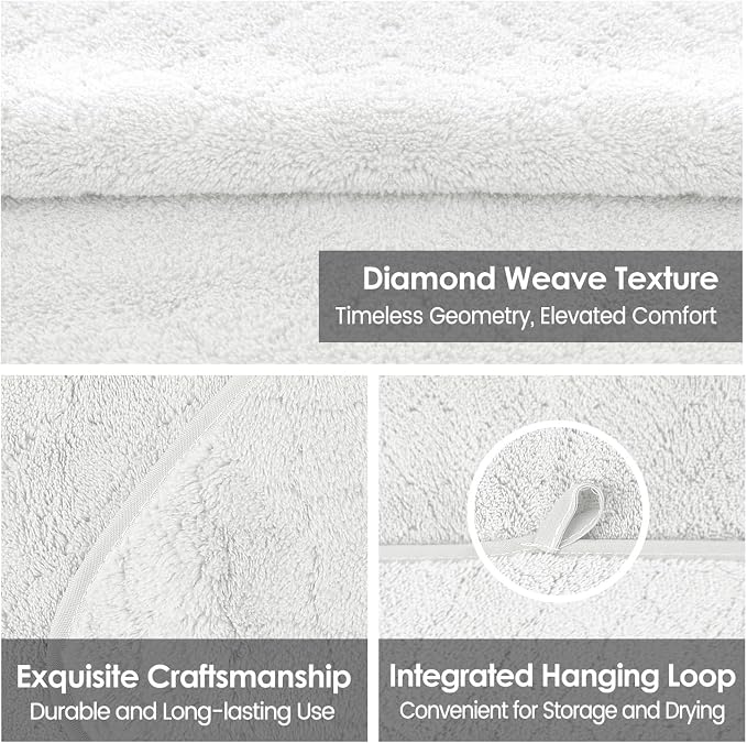 JML Microfiber Bath Towels Set of 2, 30 in x 60 in, Oversized, Ultra Soft, Super Absorbent, Fast Drying, No Fading Large Bathroom Towel Set for Sport, Travel, Fitness, SPA,Yoga (Coral Fleece - White) - Image 4