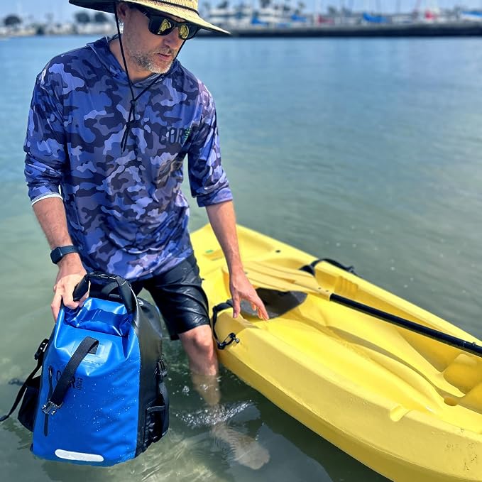 COR Surf Waterproof Dry Bag Backpack with Padded Laptop Sleeve Heavy Duty Roll-Top Pack (Dark Blue, 40L) - Image 5
