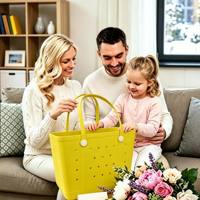 Rubber Beach Bag for Women, Waterproof Travel Tote Bags for Beach | Waterproof Sand-proof Tote Bags with Zipper Pocket, Durable Lightweigh Tote Bag for Outdoor - Image 2