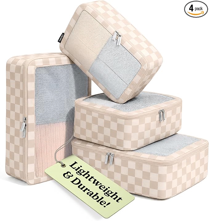 Vandel TSA-Friendly Packing Cubes for Carry On, Mesh Suitcase Organizer Bags Set, Small Packing Cubes for Travel Organizer Bags for Women with Mesh Panel and Durable Zippers, Luggage Cube Set of 4 by VANDEL