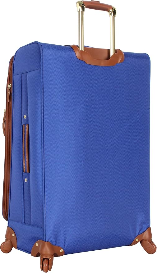 Steve Madden Designer Luggage Collection - Expandable 28 Inch Softside Bag for Men & Women - Durable Lightweight Checked Suitcase with 4-Rolling Spinner Wheels (Global Blue) - Image 2