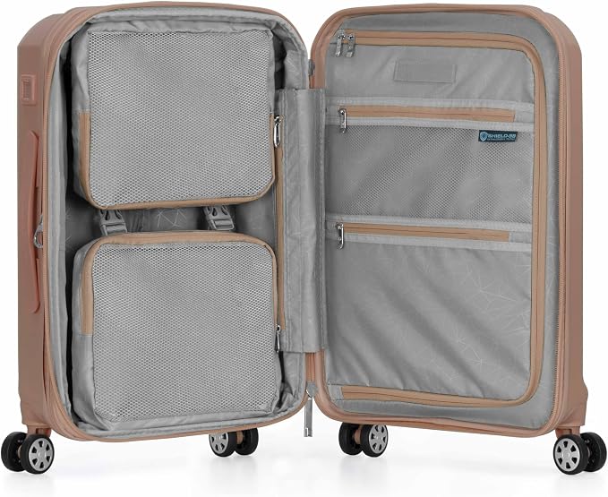 Traveler's Choice Pagosa Hardshell Expandable Luggage with Spinner Wheels, Latte Beige, 22-Inch Carry-on - Image 9
