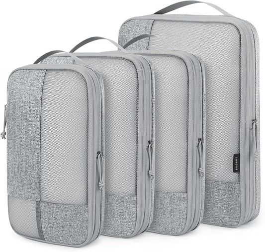 BAGSMART Compression Packing Cubes for Travel, 4 Set Luggage Organizer Bags | Fits 20/24/28in Carry-On Suitcases, Compressible Bags Streamline Cruise Travel Essentials, Sturdy Handles, Machine Washable by BAGSMART
