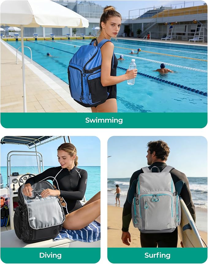 BAGSMART Gym Backpack for Men with Shoe Compartment for Multi-Sport | Water-Resistant Multi-Sport Gym Storage, Expandable Pocket Fits Basketball, Football, Shoe Compartment Separates Swim Gear - Image 7
