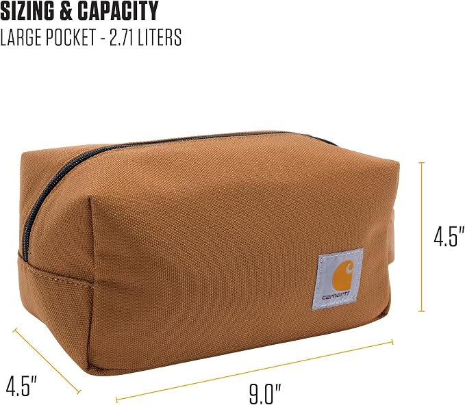 Carhartt Durable Travel Kit, Organize Essentials W/the Water Resistance Toiletry Bag, Carhartt Brown - Image 4