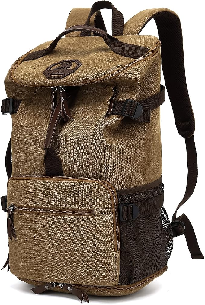 Kalesi Gym Duffle Bag Backpack 4-Way Vintage canvas with Shoes Compartment for travel Sport Hiking laptop (Vintage coffee) by Kalesi