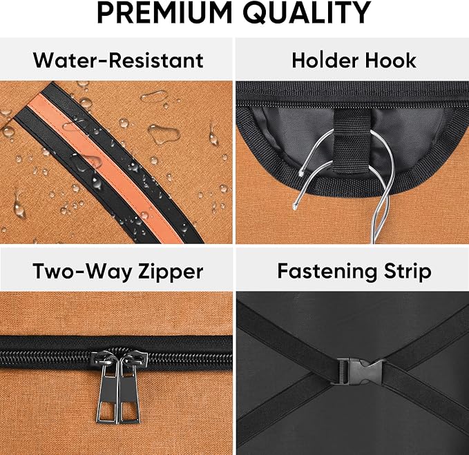 BALEINE Travel Garment Bag, Travel Suit Bag for Men, 42'' Waterproof Carry on Garment Bag for Hanging Clothes, Garment Duffel Bag for Travel Business (Orange) - Image 2