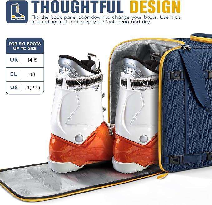 findway Ski Boot Bag, 55L Ski Boot bag Backpack 1680D Waterproof for Skis, Ski Helmet, Ski Boots, Snowboard & Accessories - Image 4
