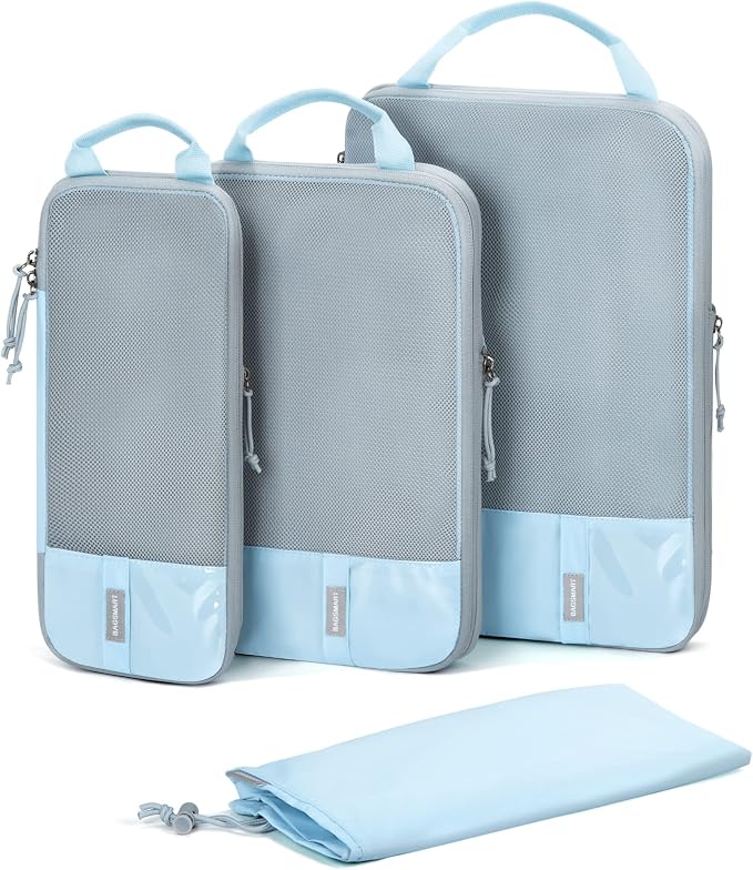 BAGSMART 6 Set /4 Set/2 Set Compression Packing Cubes for Travel, Lightweight Luggage Organizer Bags, Durable Space Saver Bags Travel Essentials by BAGSMART