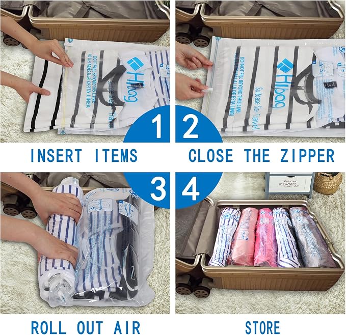 Vacuum Storage Bags, Space Saver Vacuum Seal Storage Bags 20-Pack Sealer Bags for Clothes, Clothing, Bedding, Comforter, Blanket (20C) | Various Size, Airtight Triple Seal, Save 80% Space, Hand Pump, Work with Vacuum, Double Zip, Reusable, Easy to Use - Image 6
