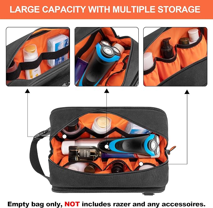 Tactical Toiletry Travel Bag for Men, Dopp Kit Shaving Organizer Case for Toiletries, Shower and Grooming Care Accessories - Image 8