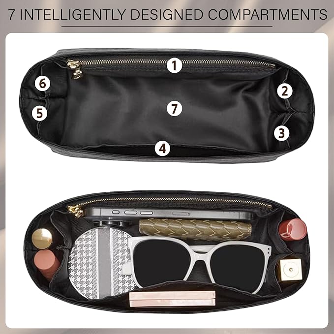 Doxo Purse Organizer Insert for CHANEL 22 Handbag, Lightweight Water-Resistant Bag Organizer insert with YKK Zipper Pocket, DupontPaper and Nylon Lining for Optimal Protection Organization (Medium) - Image 4