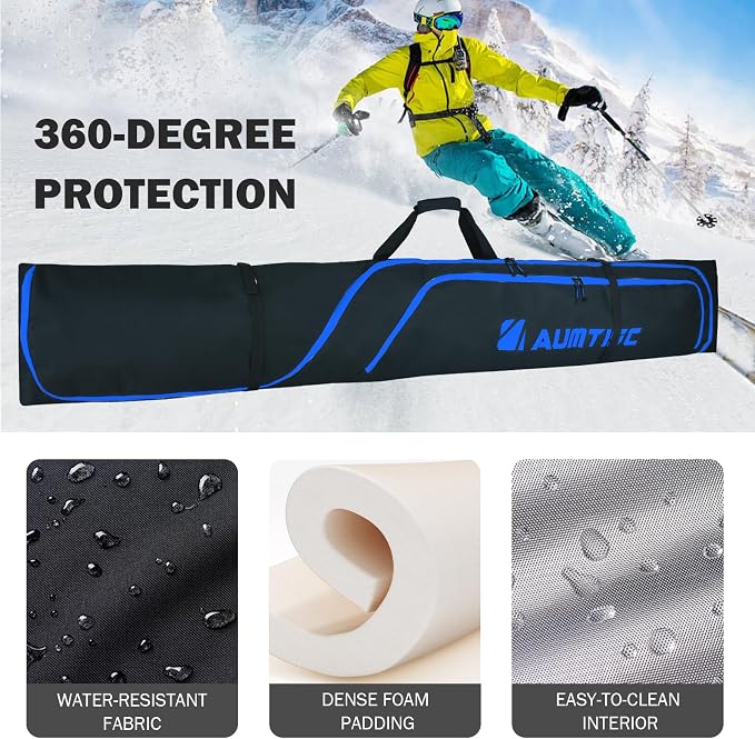 AUMTISC Padded Ski and Boots Bag Combo for Air Travel Flying, Skis Bags Adjustable Length for Skis Up to 200cm and Boots Up to Size 13 - Image 4
